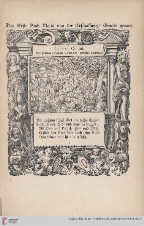 Das Erste Buch Mosis von der Erschaffung / Genesis genant