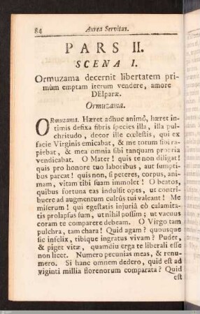 Pars II. Scena I. - IV. (Aurea Servitus)