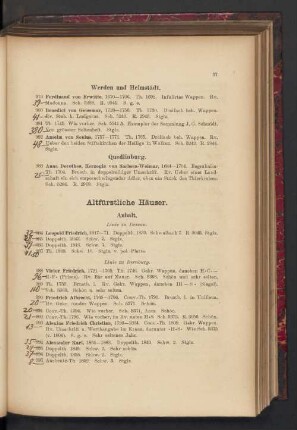 Altfürstliche Häuser