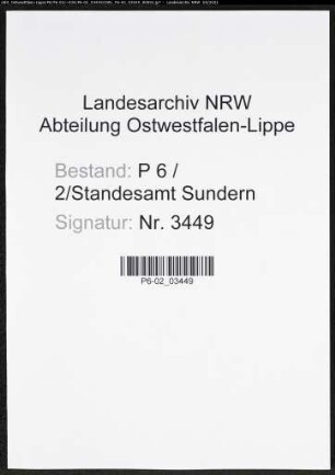 Heiratsregister Standesamt Sundern