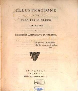 Illustrazione di un vaso italo-greco del museo di Monsignor Arcivescovo di Taranto