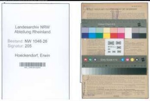 Entnazifizierung Erwin Hoeckendorf , geb. 26.09.1901 (Inspektor)