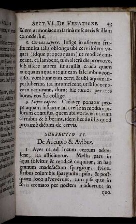 Subsectio II. De Aucupio & Avibus