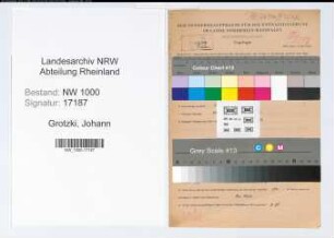 Entnazifizierung Johann Grotzki, geb. 07.06.1907 (Arbeiter)