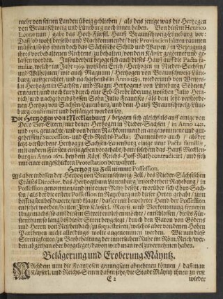Belägerung und Eroberung Mäyntz.