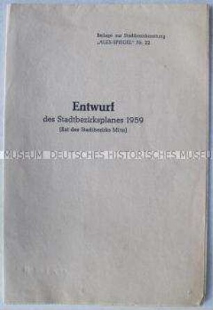 Entwurf des Planes zur Entwicklung des Stadtbeziekes Berlin-Mitte 1959