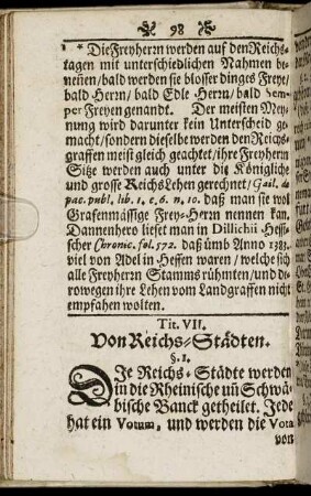 Tit. VII. Von Reichs-Städten.