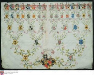 Ahnenprobe des Hermann Riedesel z. Eisenbach. - ausgefertigt 1712 September 12, Pergament