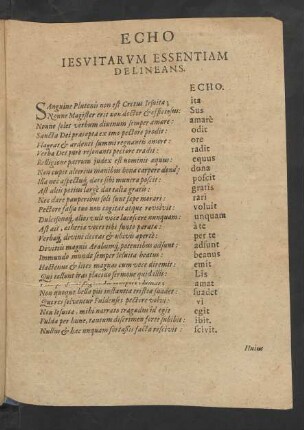 Echo Iesuitarum Essentiam Delineans.