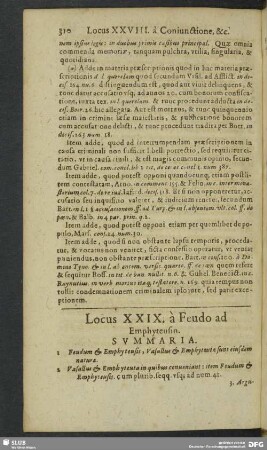 Locus XXIX. à Feudo ad Emphyteusin
