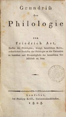 Grundriß der Philologie