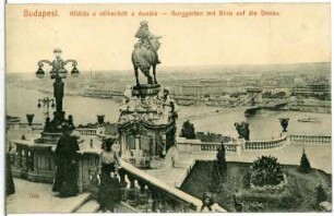 Budapest. Burggarten mit Blick auf die Donau und Prinz-Eugen-Denkmal