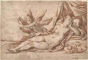 Amor und schlafende Venus
