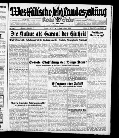 Titelseite einer Zeitung