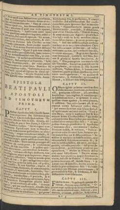 Epistola Beati Pavli Apostoli Ad Timothevm Prima.