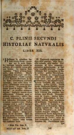 C. Plinii Secvndi Historiae Natvralis Libri XXXVII : Accedit Chrestomathia Indicibvs Aliqvot Copiosissimis Exposita, Tomvs II.