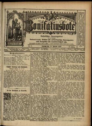 Erste Ausgabe vom Sonntag, den 13. Februar 1916.