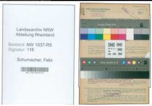 Entnazifizierung Felix Schumacher , geb. 22.08.1879 (Justizobersekretaer)