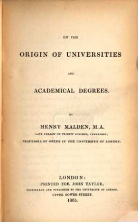 On the Origin of Universities and Academical Degrees