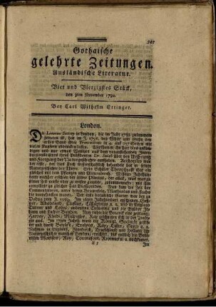 Vier und Vierzigstes Stück, den 3ten November 1792.