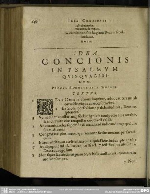 Idea Concionis In Psalmum Quinquagesimum