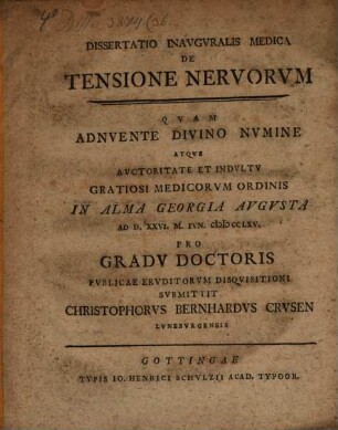 Diss. inaug. med. de tensione nervorum