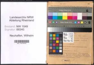 Entnazifizierung Wilhelm Neuhalfen , geb. 12.01.1899 (Inspektor)