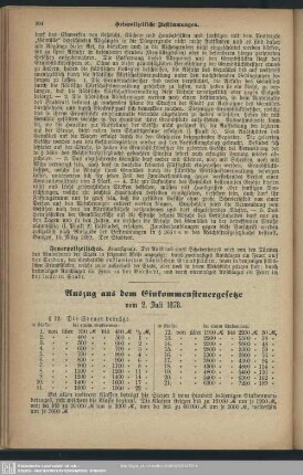 Auszug aus dem Einkommensteuergesetze vom 2. Juli 1878