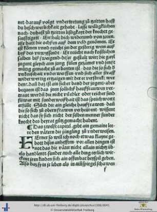 Das XII. capitel. gibt ain gemaine leere den vätern die jümgling zu unterweisen.