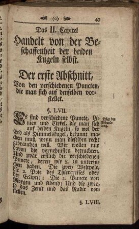 Das II. Capitel. Handelt von der Beschaffenheit der beiden Kugeln selbst.