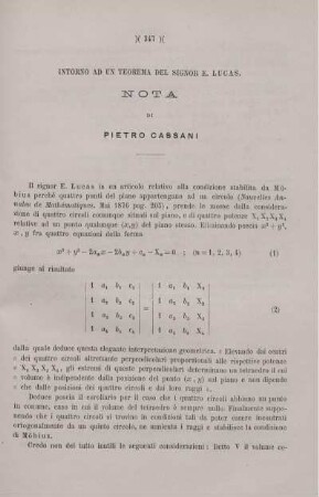 Intorno ad un teorema del Sig. E. Lucas.