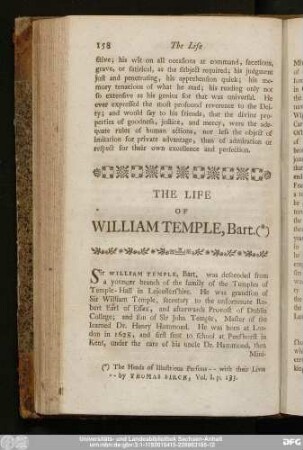 The Life Of William Temple, Bart.