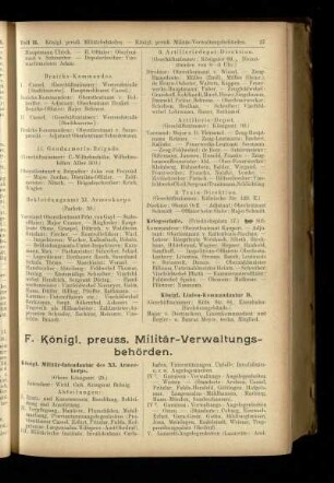 Königl. preuss. Militär-Verwaltungsbehörden