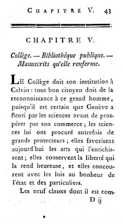 V. Collège. ? Bibliothèque publique.? Manuscrits qu'elle renferme.