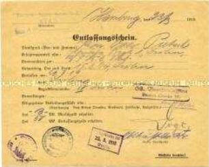 Bescheinigung über die Entlassung aus der Armee