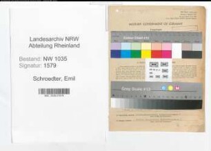 Entnazifizierung Emil Schroedter , geb. 19.02.1892 (Assessor)