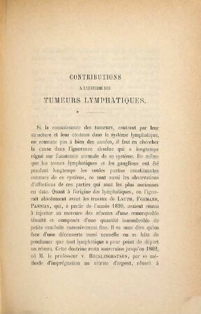Contribution à l'histoire des tumeurs lymphatiques : Diss. inaug.