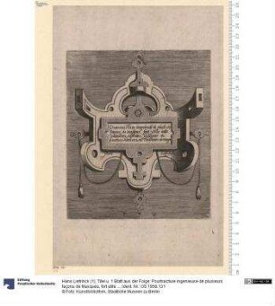 Titel u. 1 Blatt aus der Folge: Pourtraicture ingenieuse de plusieurs façons de Masques, fort utile aux peintres. Hans Liefrinck. F H.