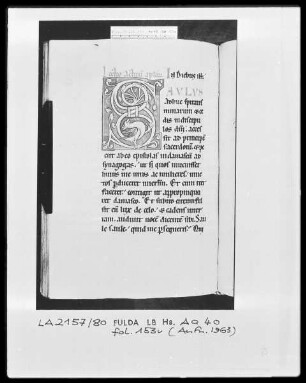 Epistolar — Initiale S (aulus), darin ein Greif, Folio 153verso