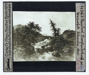 Ruisdael, Hügelige Landschaft mit Wasserfall (Schwerin SMS 107)