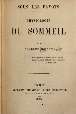 Sous les pavots : Physiologie du sommeil