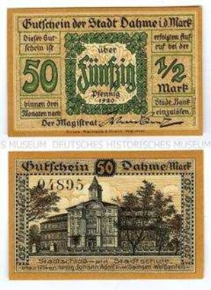 Notgeldschein Dahme in der Mark