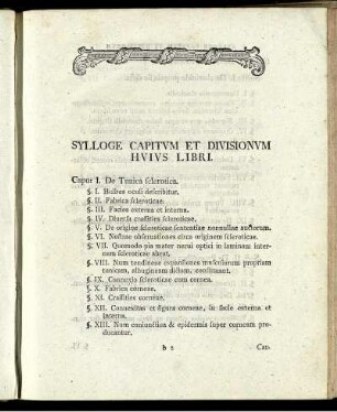 Sylloge Capitum Et Divisionum Huius Libri.