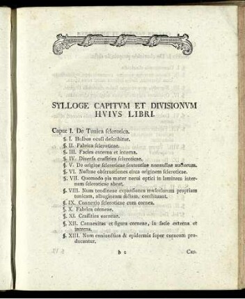 Sylloge Capitum Et Divisionum Huius Libri.