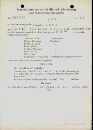 Roth, Kaspar