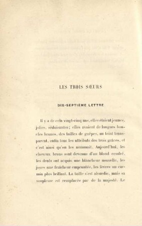 Les trois sœrs. Dix-septième lettre