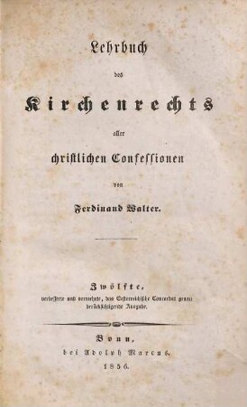 Lehrbuch des Kirchenrechts aller christlichen Confessionen