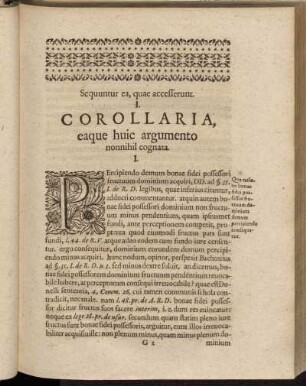 I. Corollaria, eaque huic argumento nonnihil cognata.