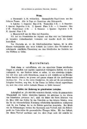 Ziel und Methode des griechischen Unterrichts : [Korreferat]