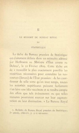 II. Le ressort du Bureau Royal de Statistique